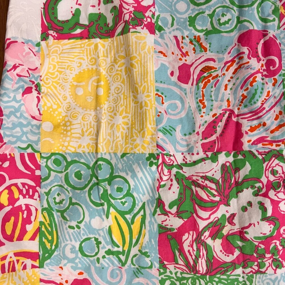 Lilly Pulitzer Patchwork Girls Colorful Shift Dress Sz 10 - Picture 3 of 9